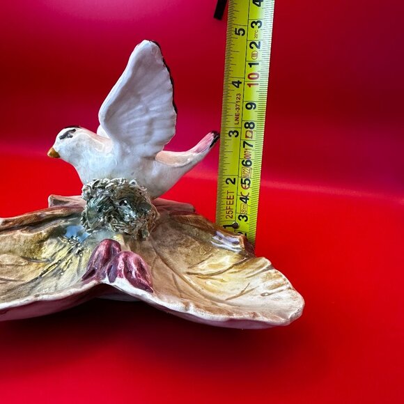 VTG CERAMIC BIRD AND LEAF DISH, LIKELY A TRINKET OR CANDY DISH - Picture 7 of 8